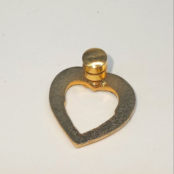 Vintage Jesus is Love Gold Tone Heart Lapel Hat Pinback Religious Jewelry - Picture 2 of 2